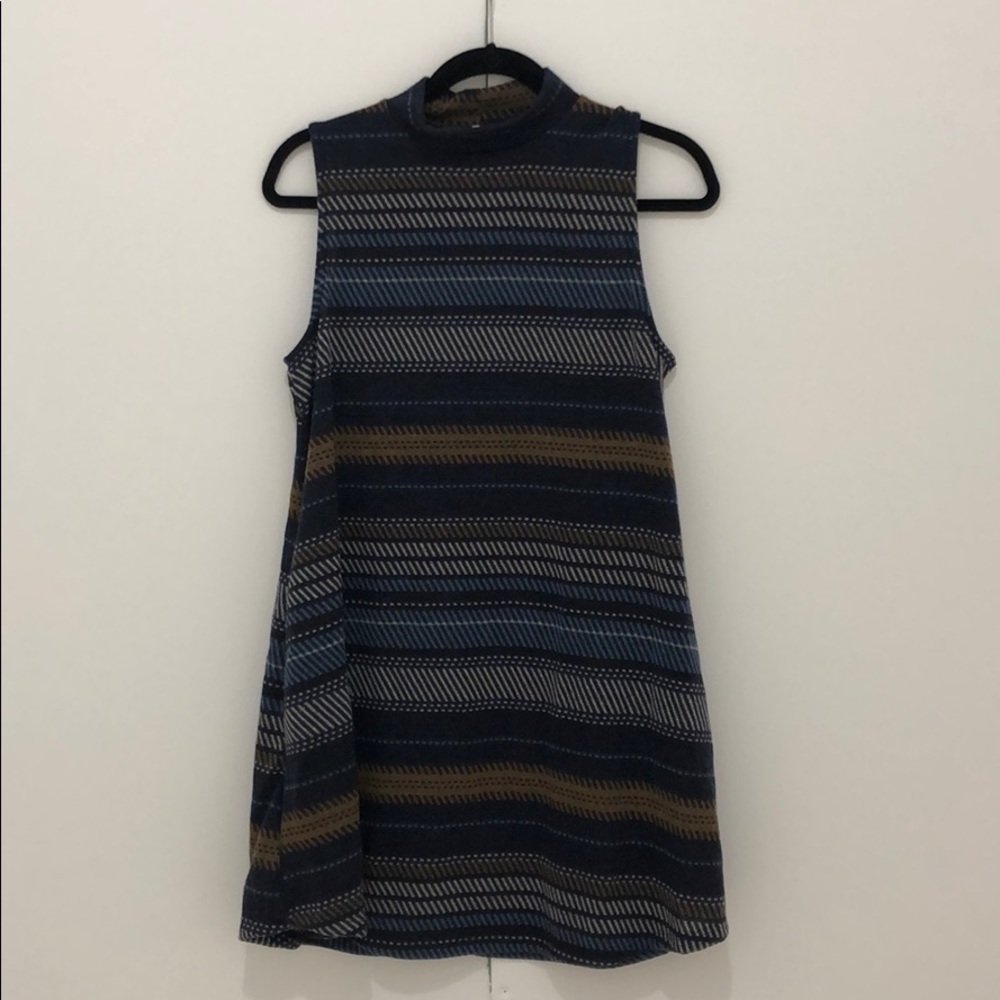 Mock Turtleneck Sweater Tank Dress